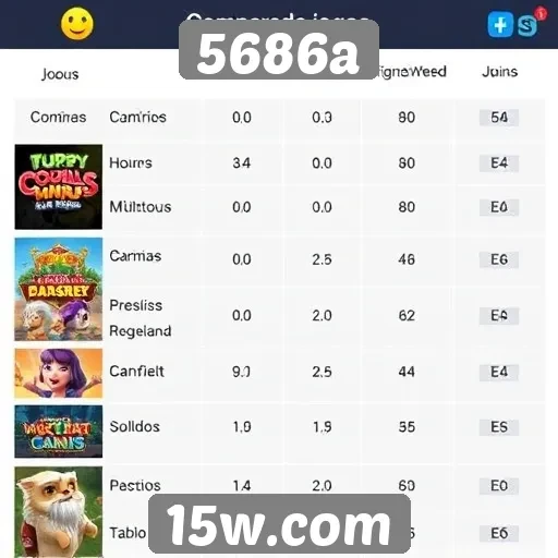 Comparação de jogos populares disponíveis em 5686a